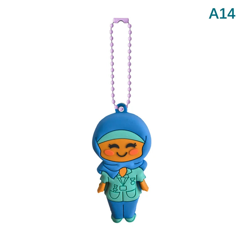 Nurse Blue Hijab ampoule opener keychain