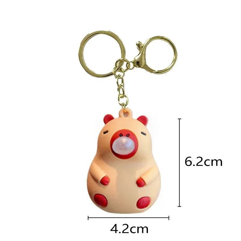 Bubble-Spitting Capybara Keychain