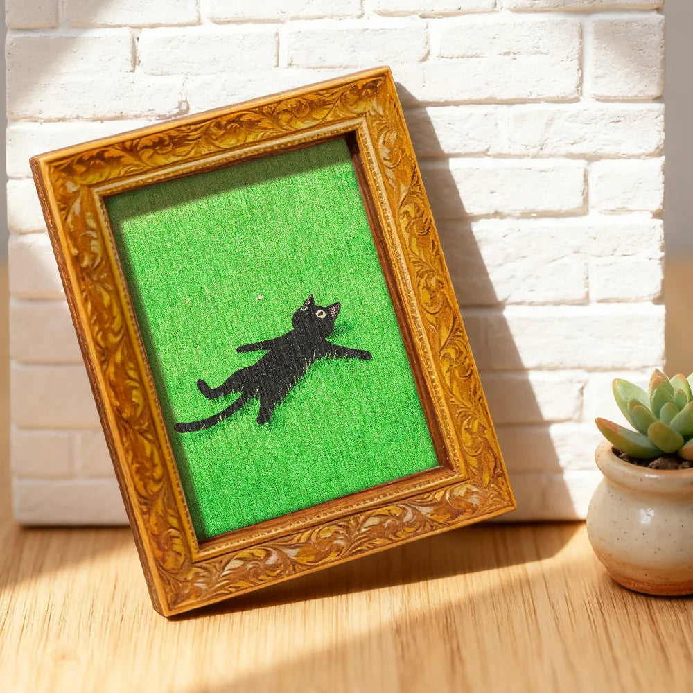 Grass-Napping Black Cat Magnet – view 2