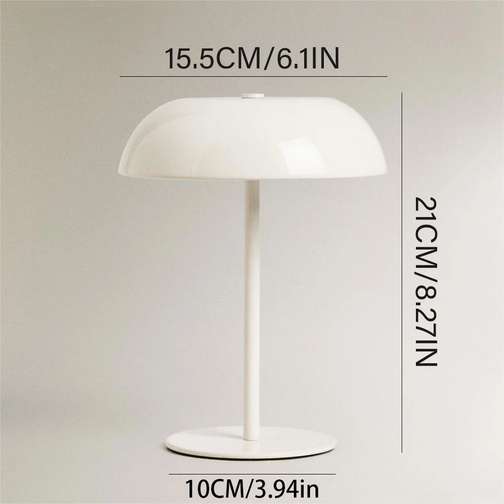 Maker's size drawing: shade 15.5 cm across, 21 cm tall, base 10 cm across