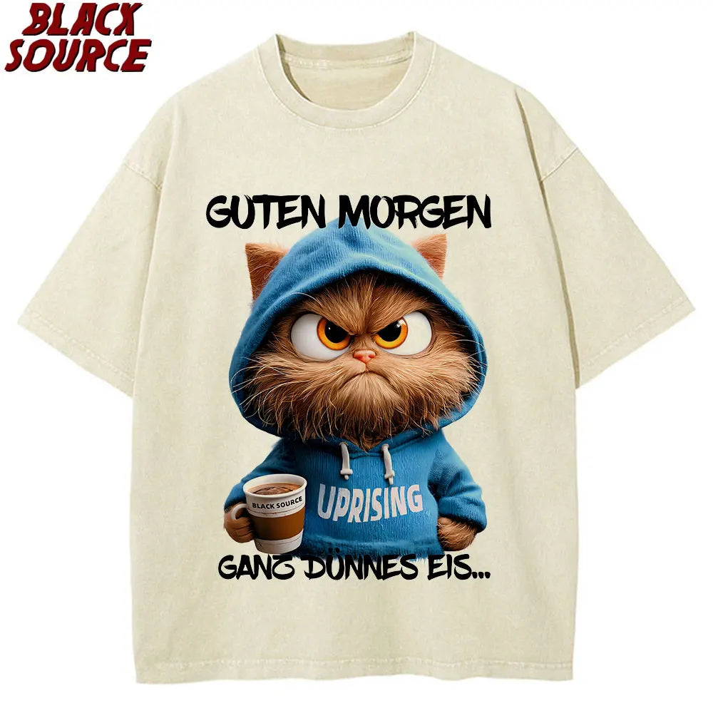 German Cat T-shirt Guten Morgen