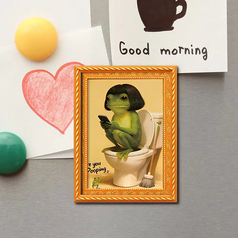 Frog Toilet Portrait Magnet