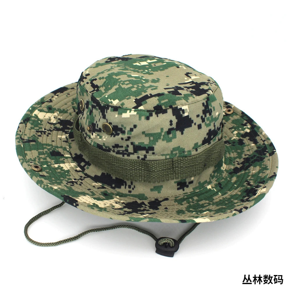 Boonie hat in a green jungle digital camouflage print