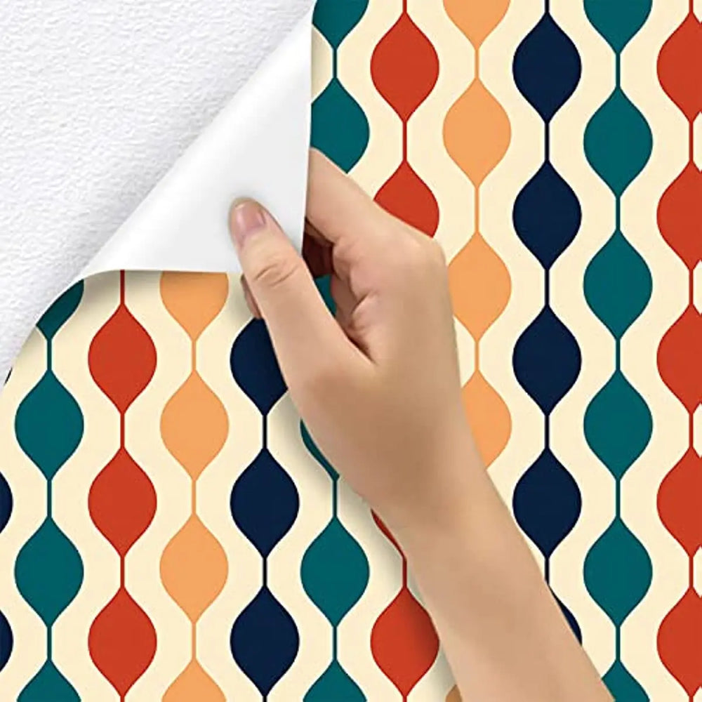 Papel tapiz geométrico colorido de despegar y pegar