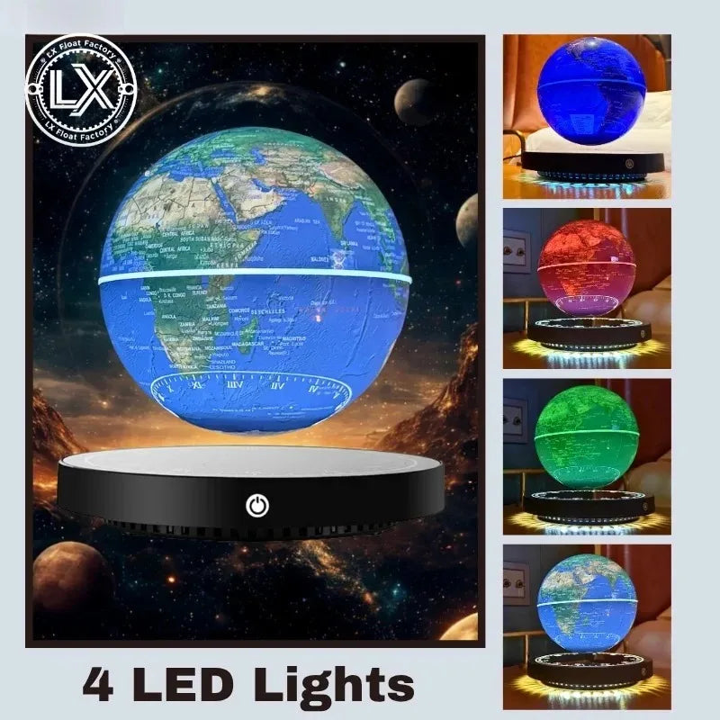 Magnetic Levitating Globe - Blue Colorful Light