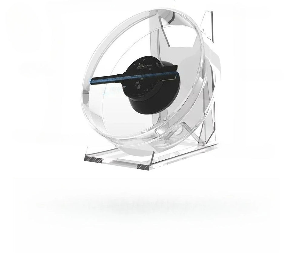 Angled product view of the Mini Hologram Display Fan