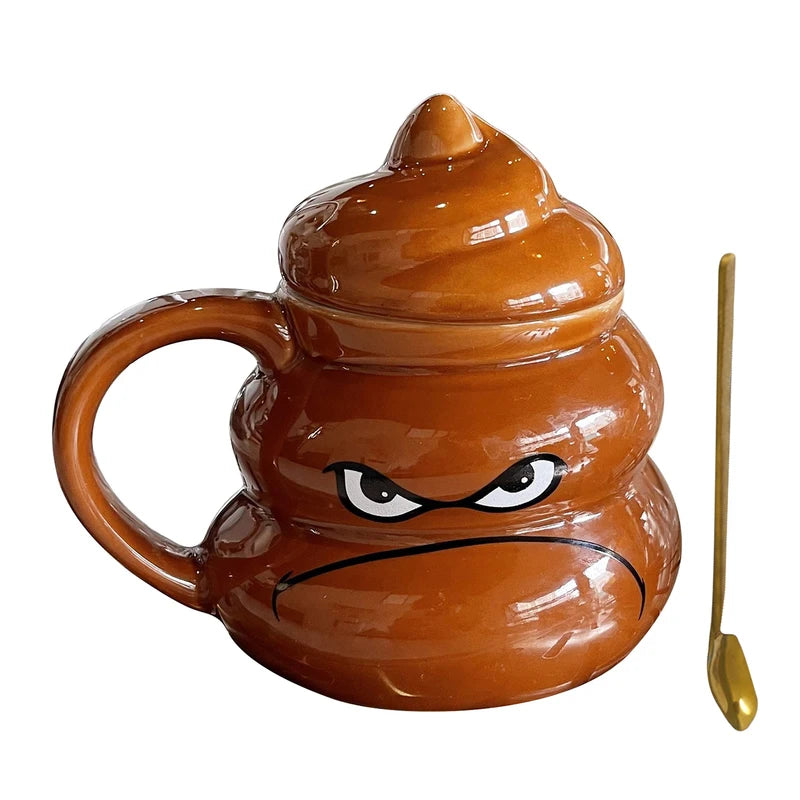 Taza de caca con cuchara