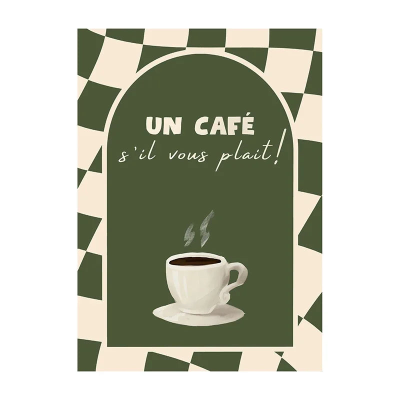 Coffee canvas print, design: Un Café in a green arch