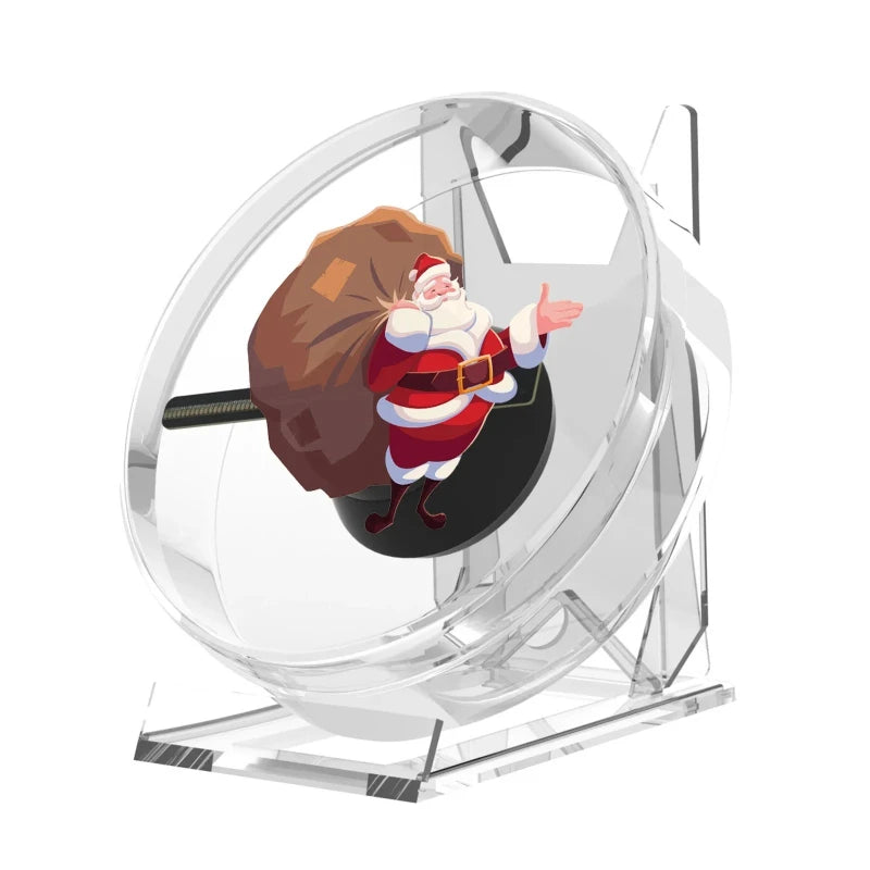 Mini Hologram Display Fan showing a festive animation