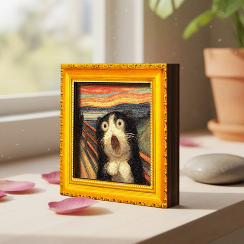 Screaming Cat Art Magnet