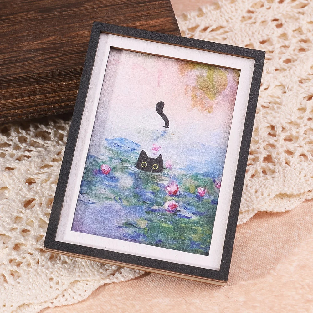 Flower-Pond Black Cat Magnet – view 6