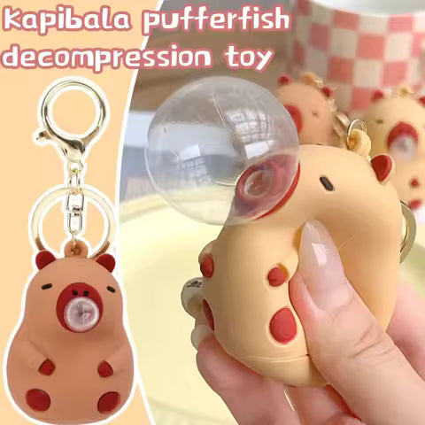 Bubble-Spitting Capybara Keychain