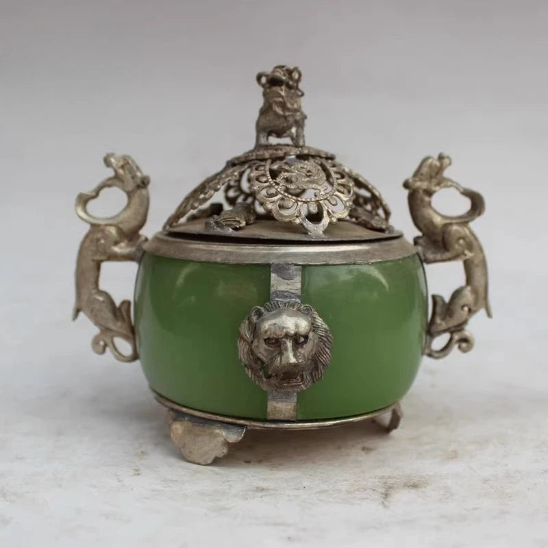 Jade Inlaid Dragon Censer