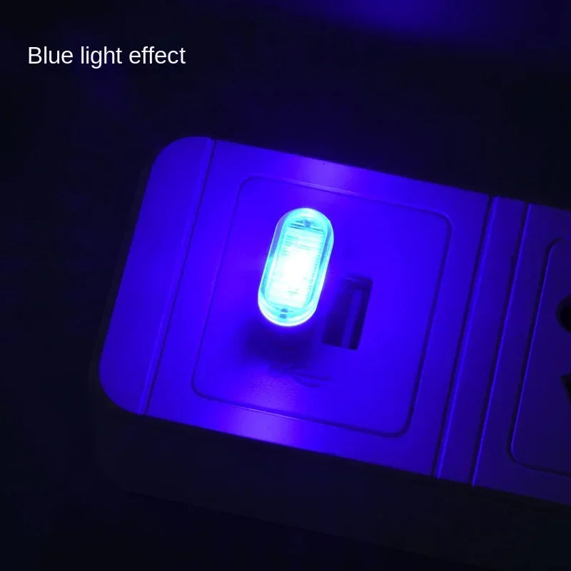 Blue: the light plugged in and lit blue