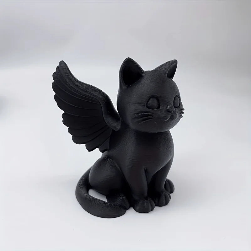 Winged Angel Cat Statue