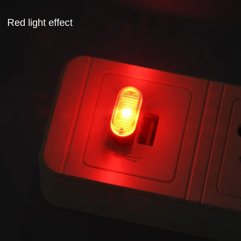 Red: the light plugged in and lit red