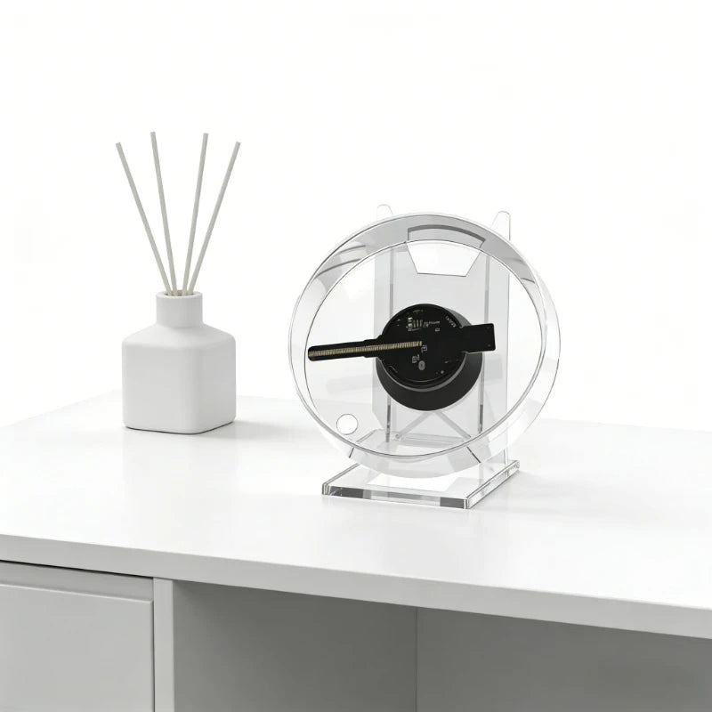 Mini Hologram Display Fan in a desktop setting