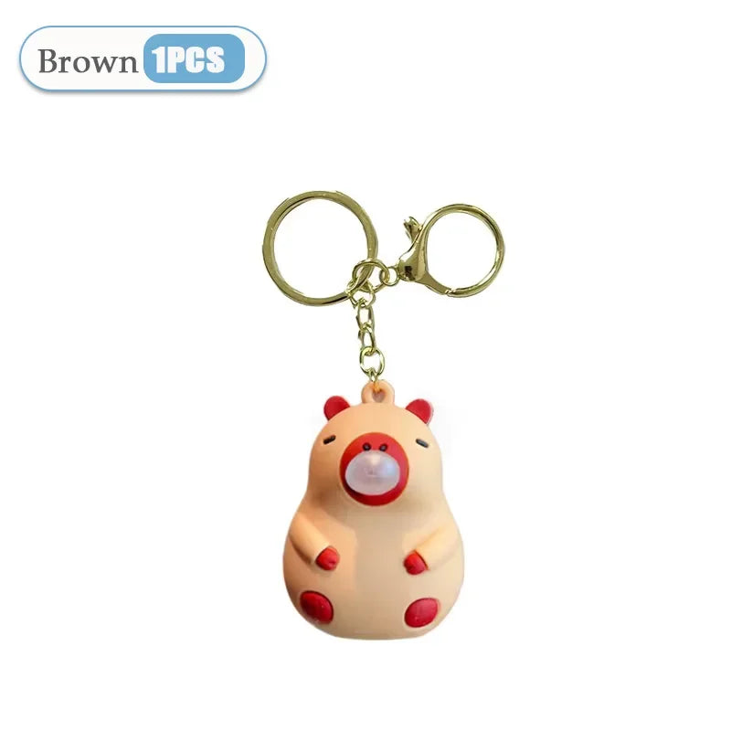 Bubble-Spitting Capybara Keychain