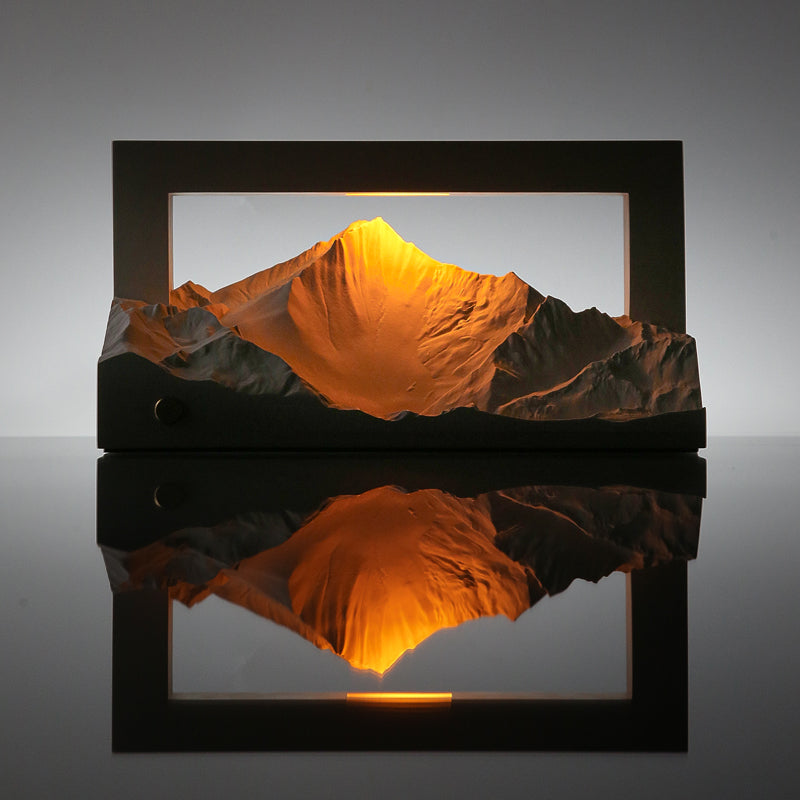 Framed Sunset Mountain Lamp