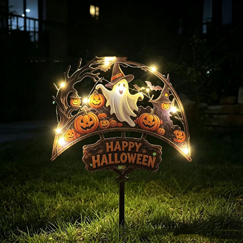 Letrero luminoso de Feliz Halloween