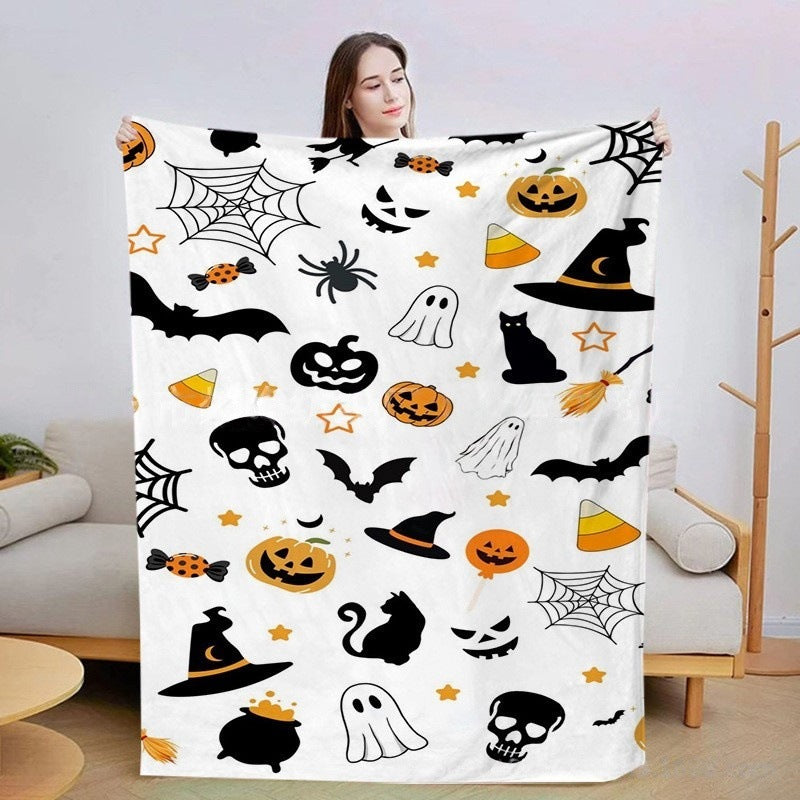 Pumpkin And Bat Blanket