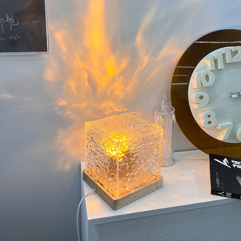 Lámpara de cristal con efecto de ondas de agua