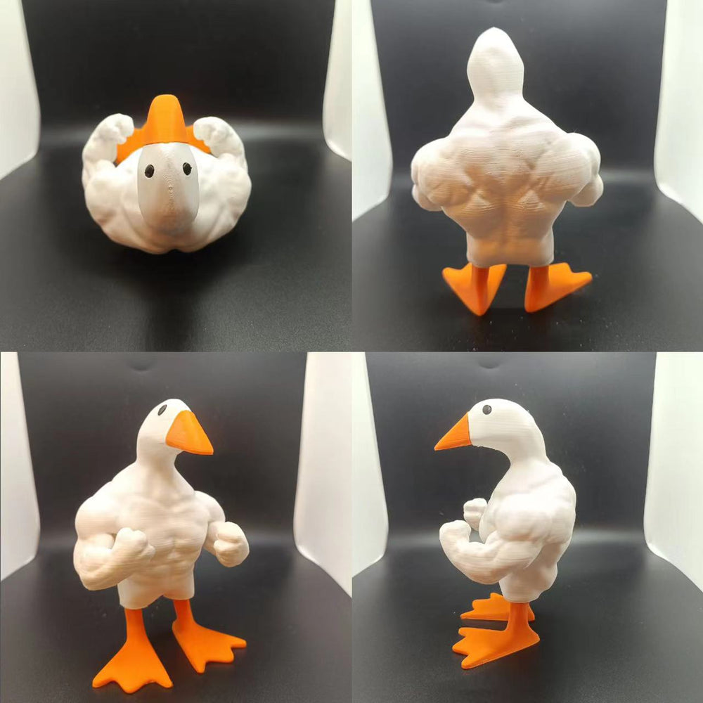 Estatua de pato musculoso
