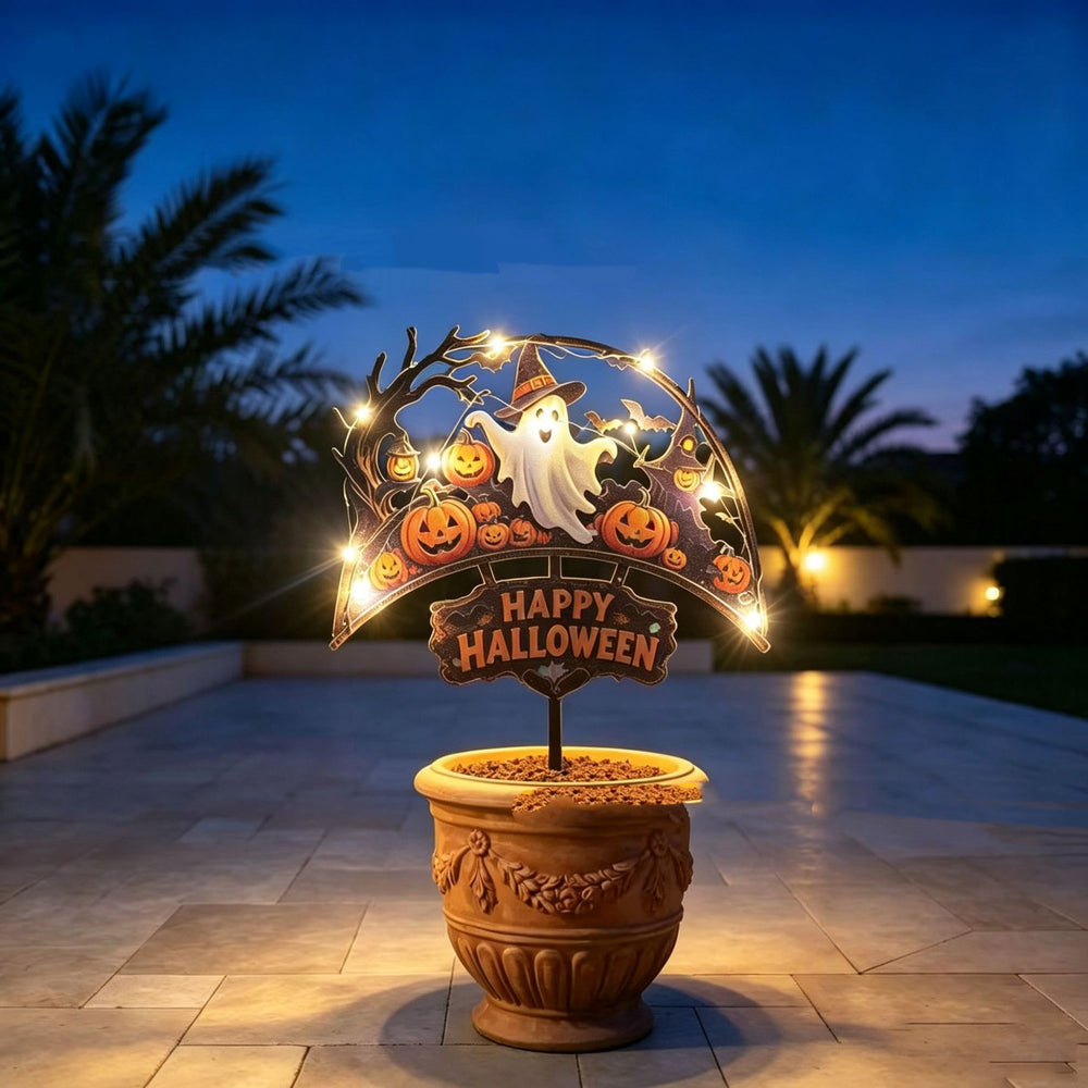 Letrero luminoso de Feliz Halloween