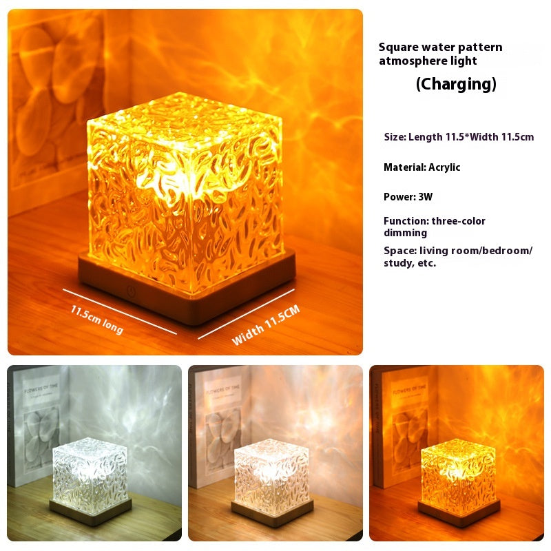 Lámpara de cristal con efecto de ondas de agua