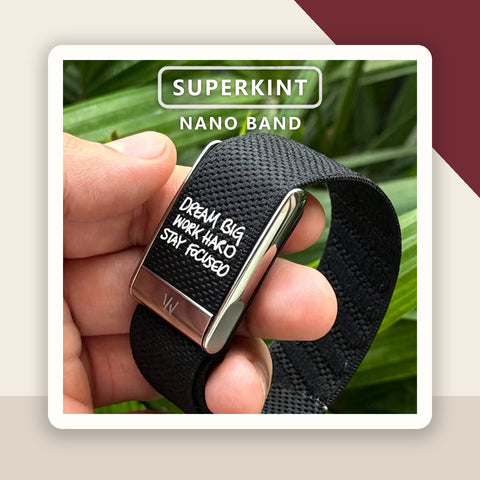 Black Slogan Crown & Clock Nylon Band