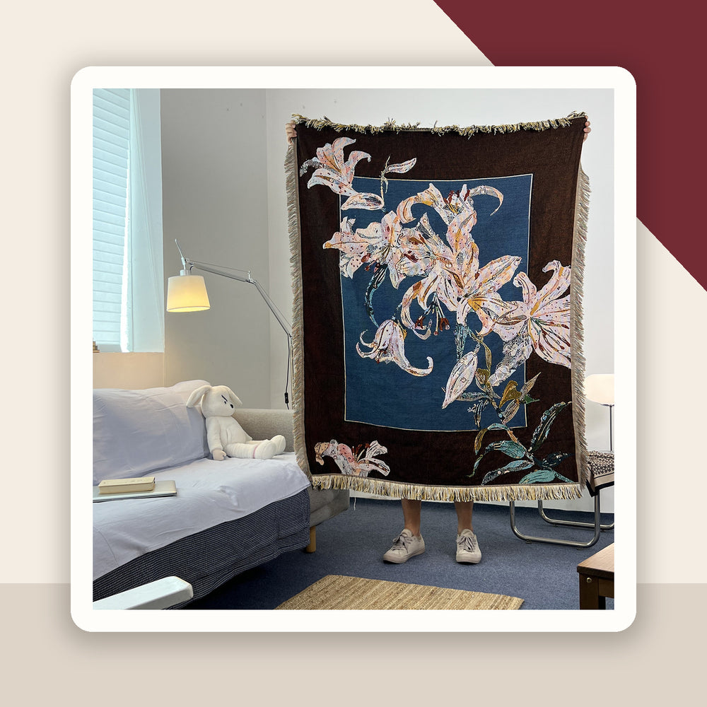 Vintage Lily Cotton-Thread Throw
