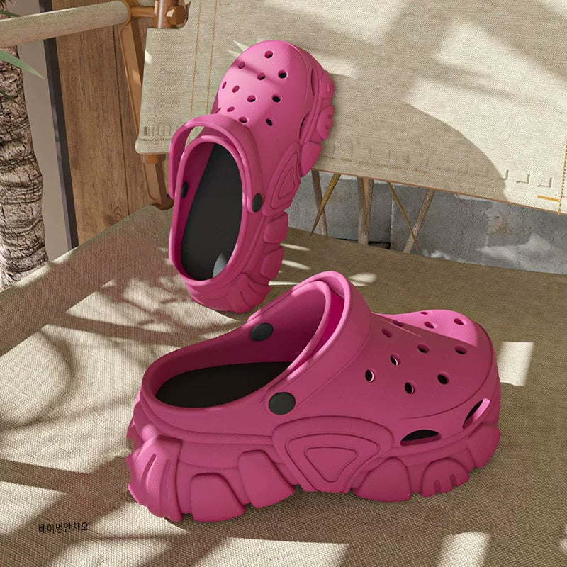 Chunky Platform EVA Clogs — Magenta