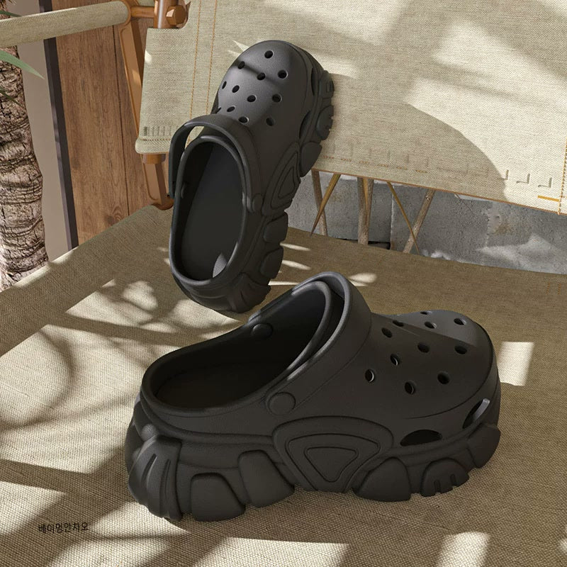 Chunky Platform EVA Clogs — Black