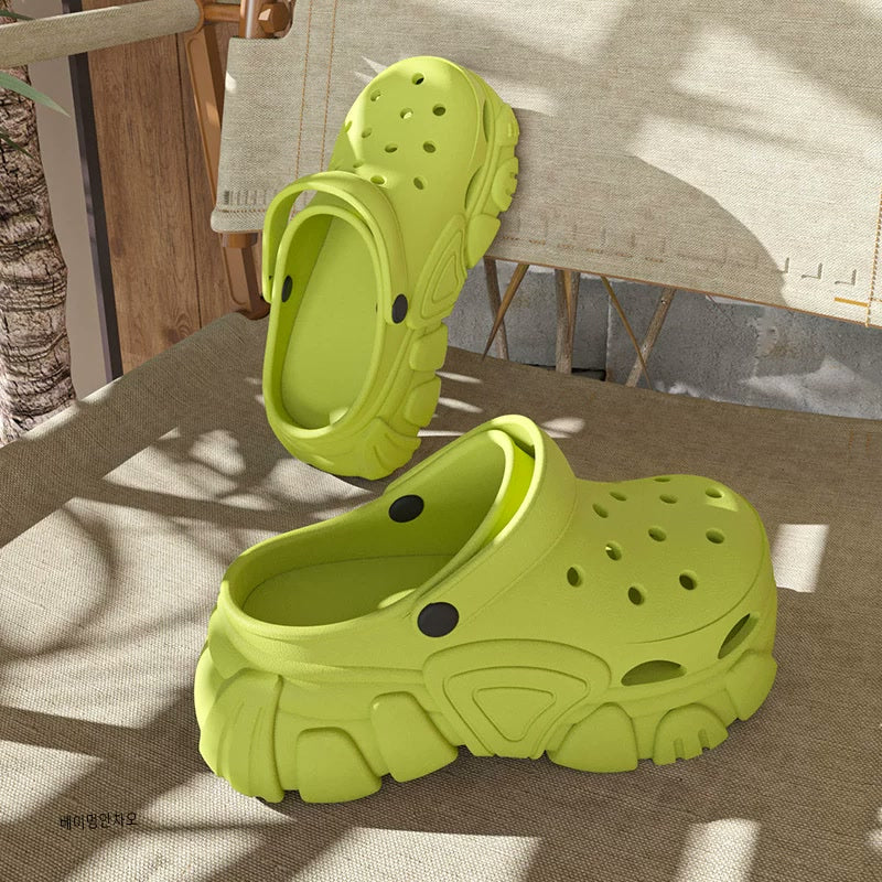 Chunky Platform EVA Clogs — Green