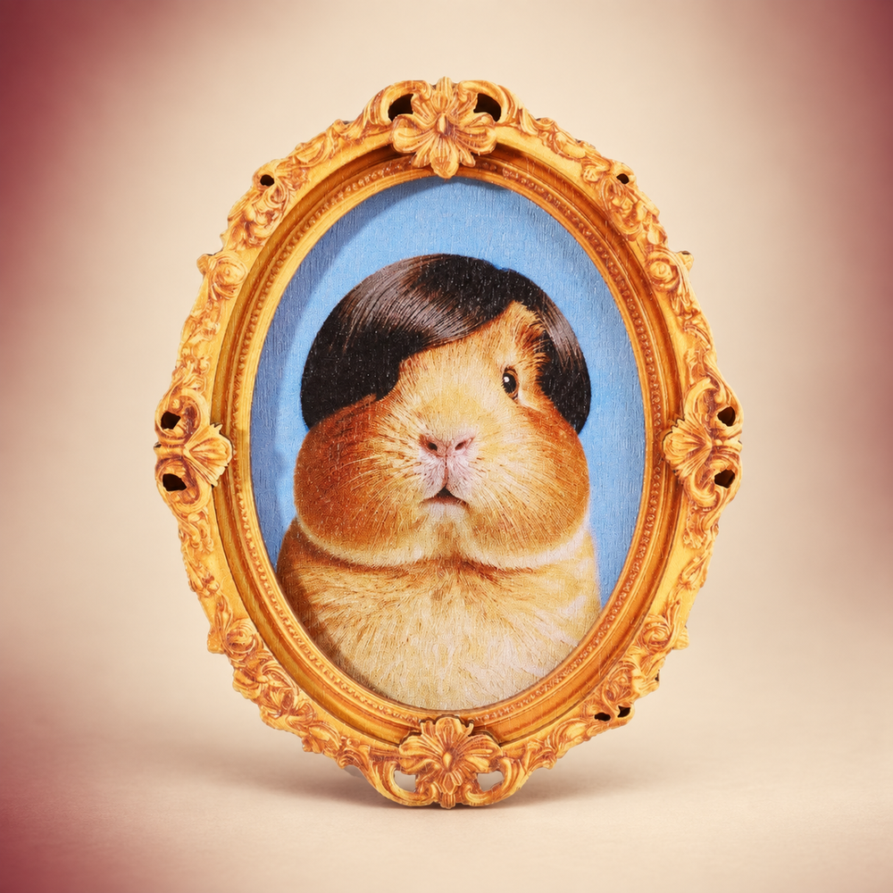 Bob Haircut Pet Portrait Magnet on The Weird Store studio background