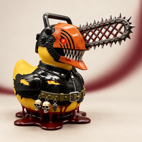 Chainsaw Punk Duck on The Weird Store studio background