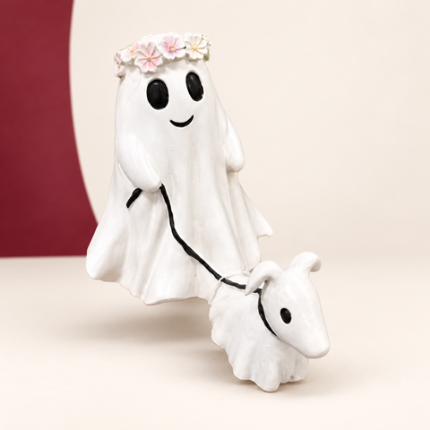 Ghost Dog Walker Statue on The Weird Store studio background