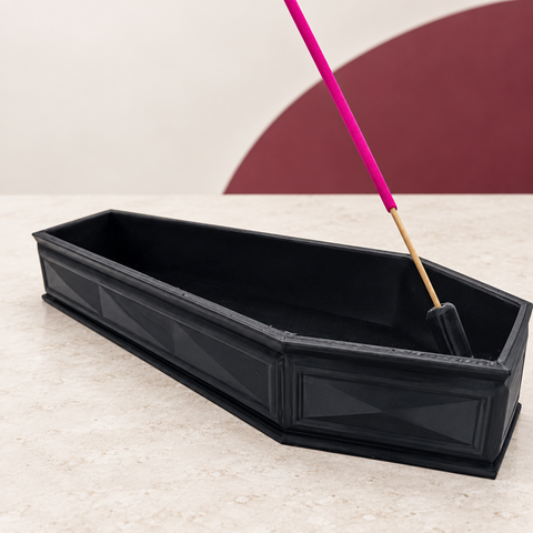 Gothic Coffin Incense Holder on The Weird Store studio background