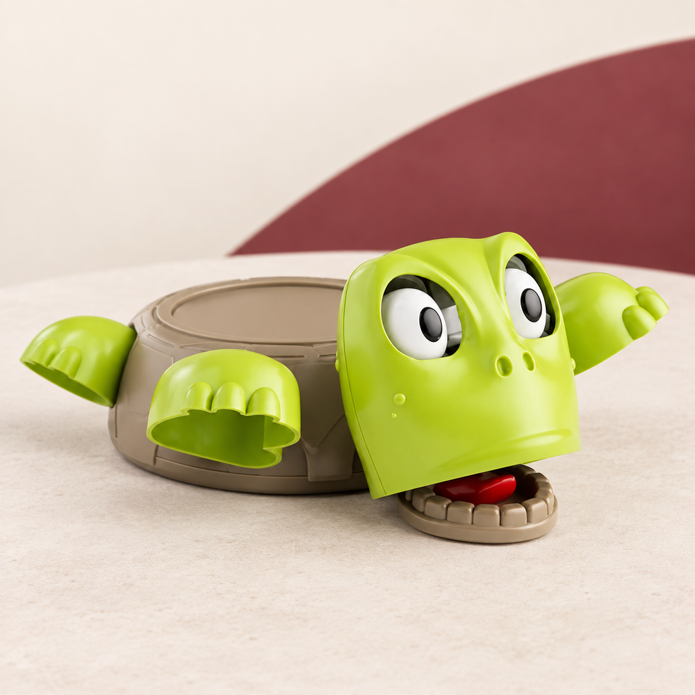 Panicked Turtle Coaster on The Weird Store studio background