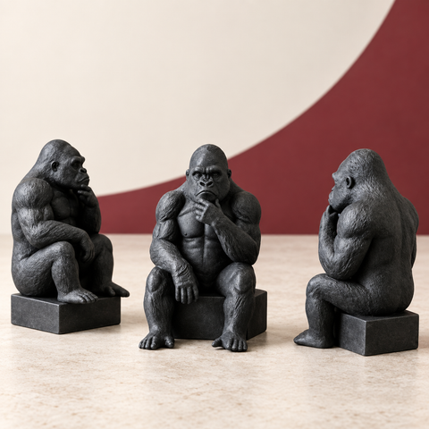 Thinking Gorilla Shelf Sitter on The Weird Store studio background