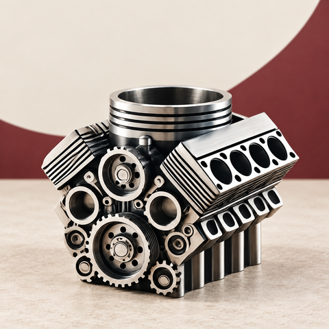 V8 Engine Pen Holder on The Weird Store studio background
