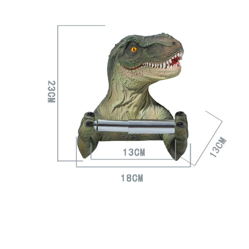 Caja dispensadora de pañuelos de dinosaurio de resina para el baño
