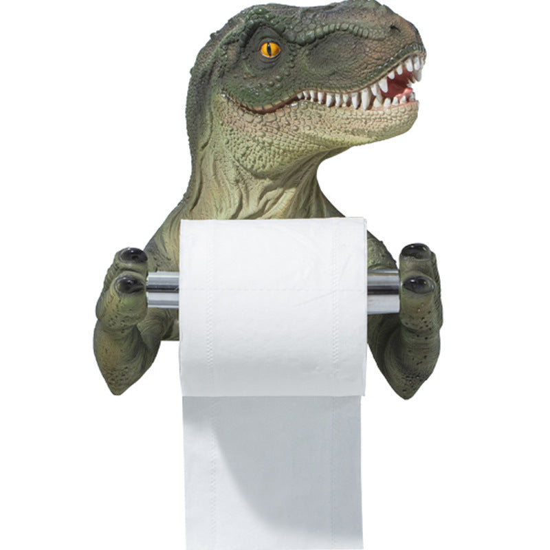 Caja dispensadora de pañuelos de dinosaurio de resina para el baño