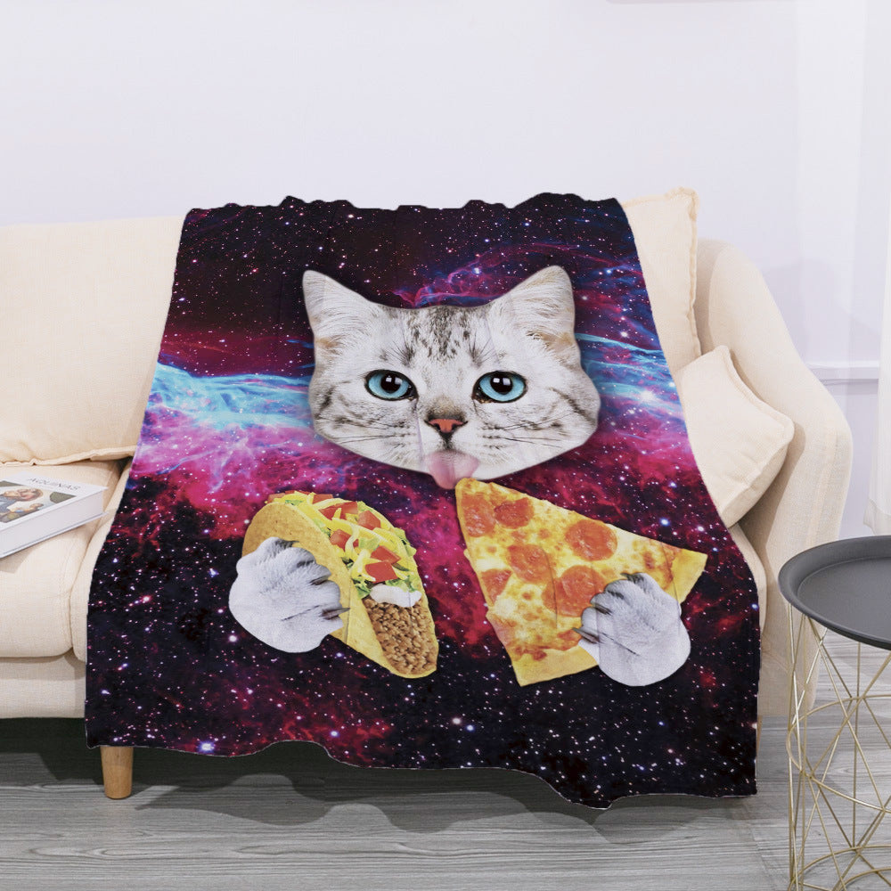 Space Pizza Cat Blanket