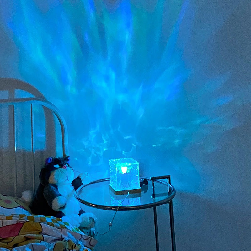 Lámpara de cristal con efecto de ondas de agua
