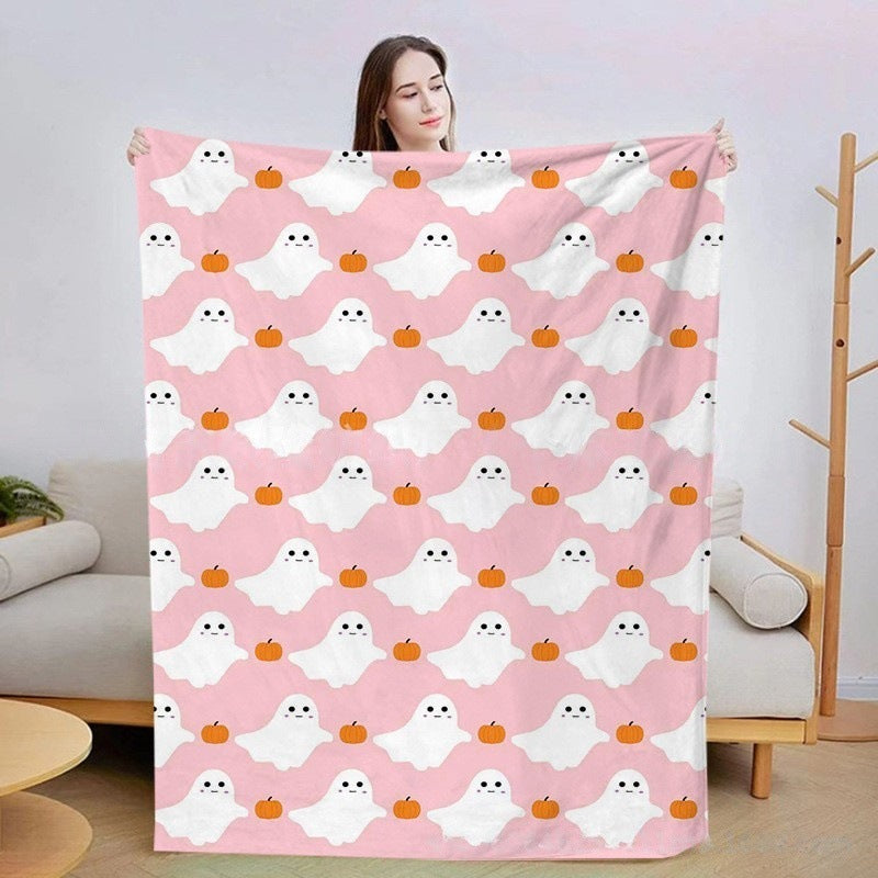 Pumpkin And Bat Blanket