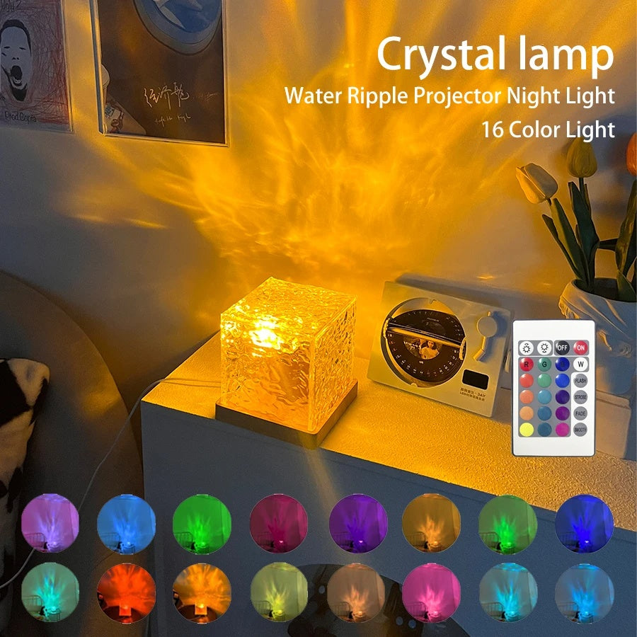 Lámpara de cristal con efecto de ondas de agua
