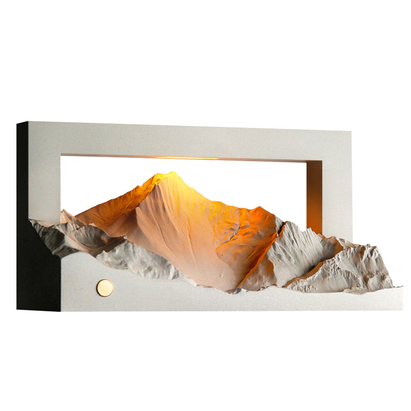 Framed Sunset Mountain Lamp