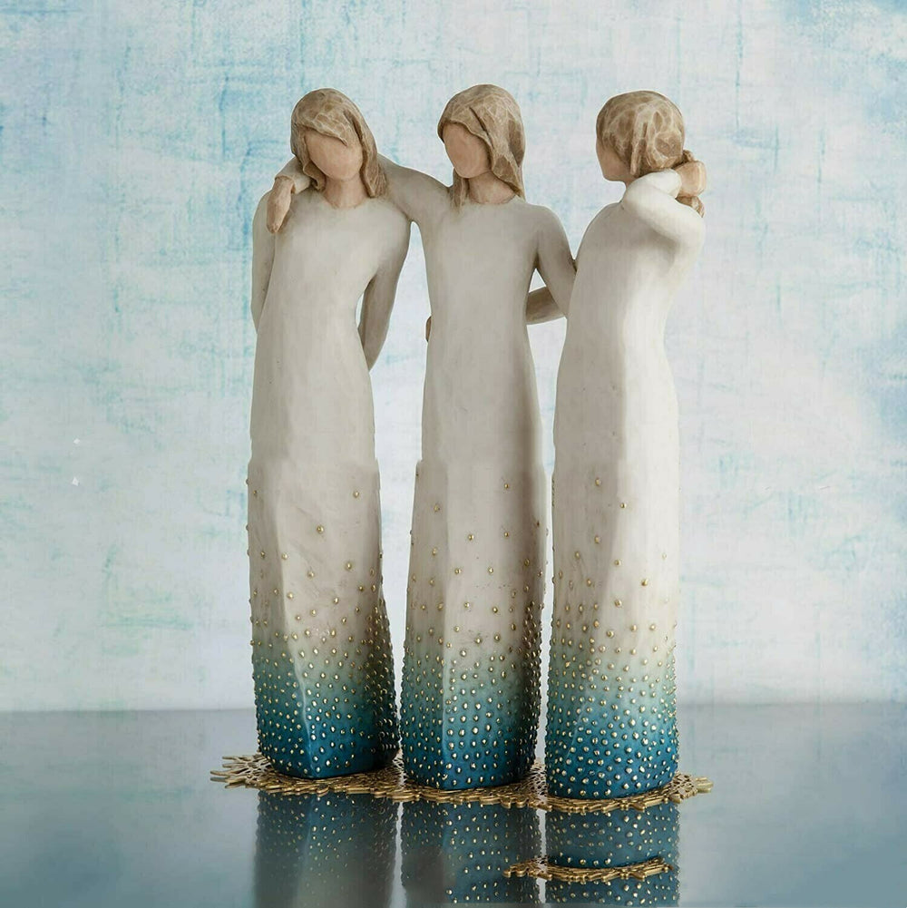 Hand-Painted Angel Trio Figurine