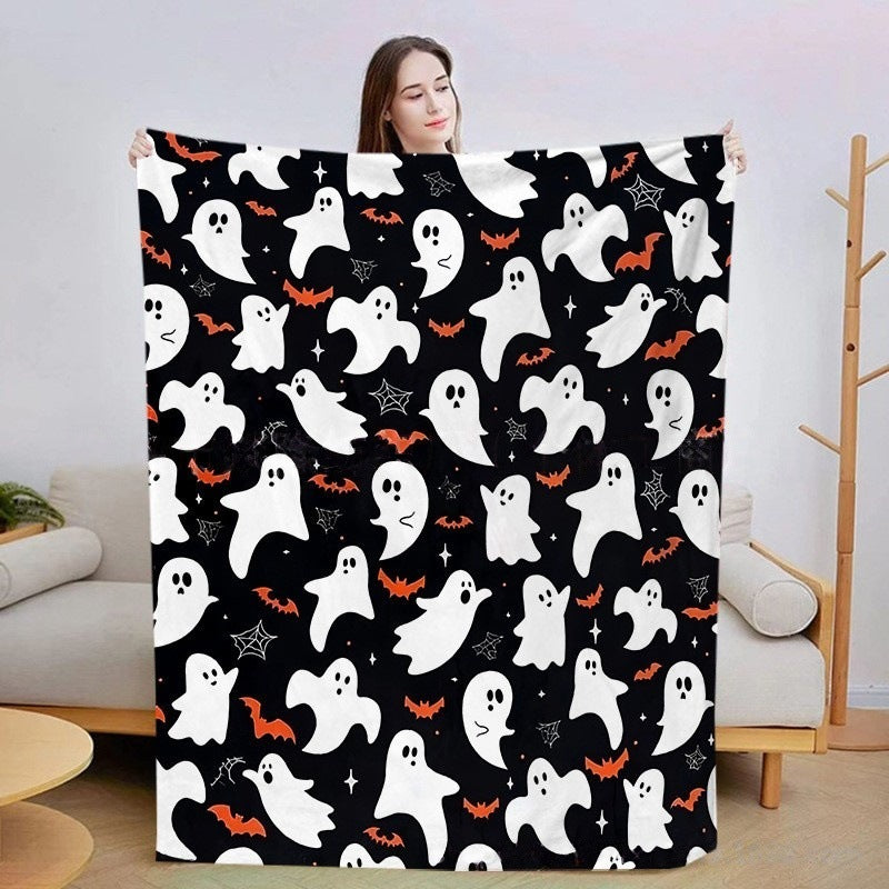 Pumpkin And Bat Blanket